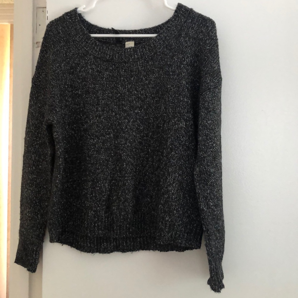 H&M black metallic sweater
